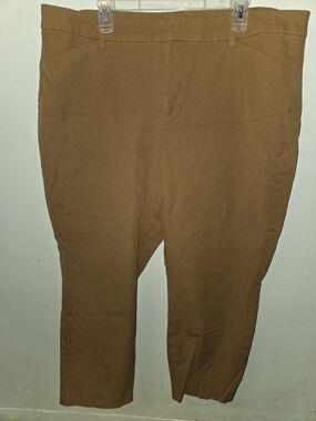 Old Navy Womens Pixie Dress Pants Rust Brown Stretch Chinos Size 22